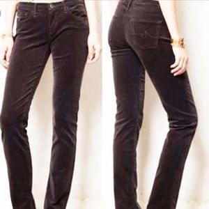 AG The Stevie Slim Straight Brown Corduroy Pants